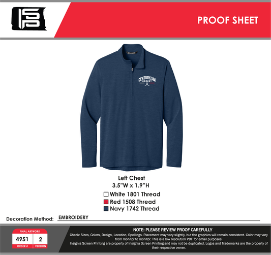 Men's Onward 1/4-Zip - Century/JM Hockey Sticks mockup