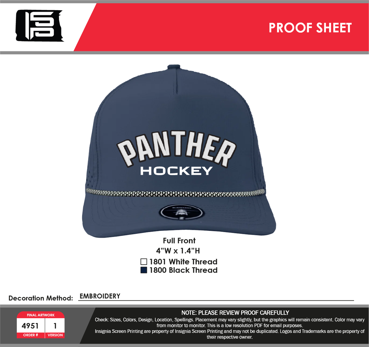 Blackhawk Rope Hat - Panther Hockey mockup