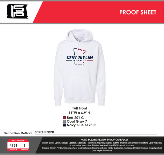 Heavyweight Hoodie - MN Century/JM Hockey mockup