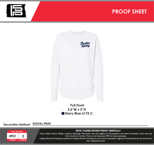 Women's Weekend Crewneck - Panther Hockey Script mockup
